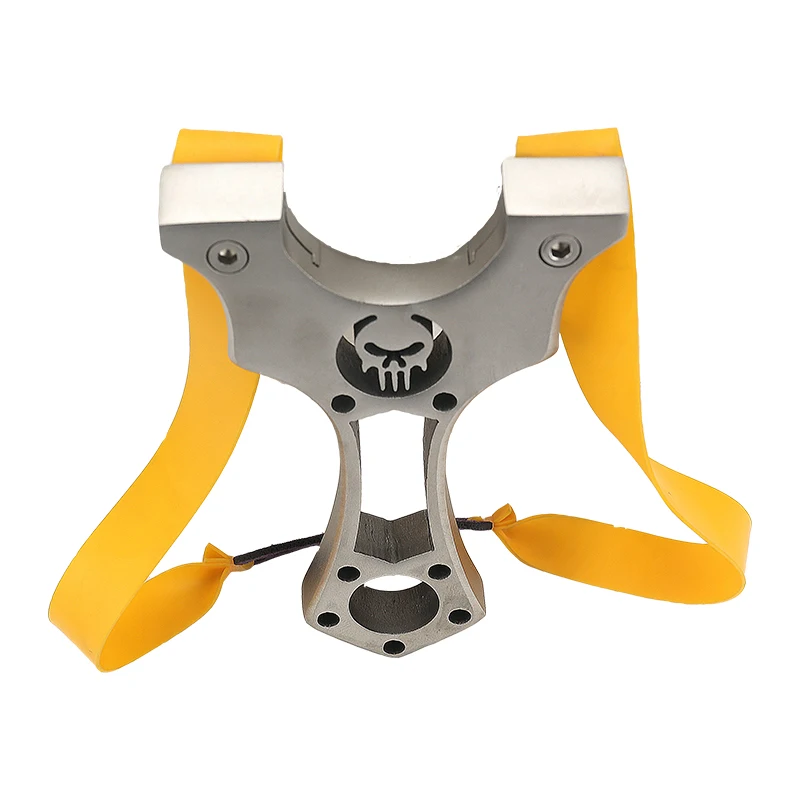 titanium Slingshot Wholesale stainless steel metal sling rubber band outside shooter slingshot China slingshot catapult