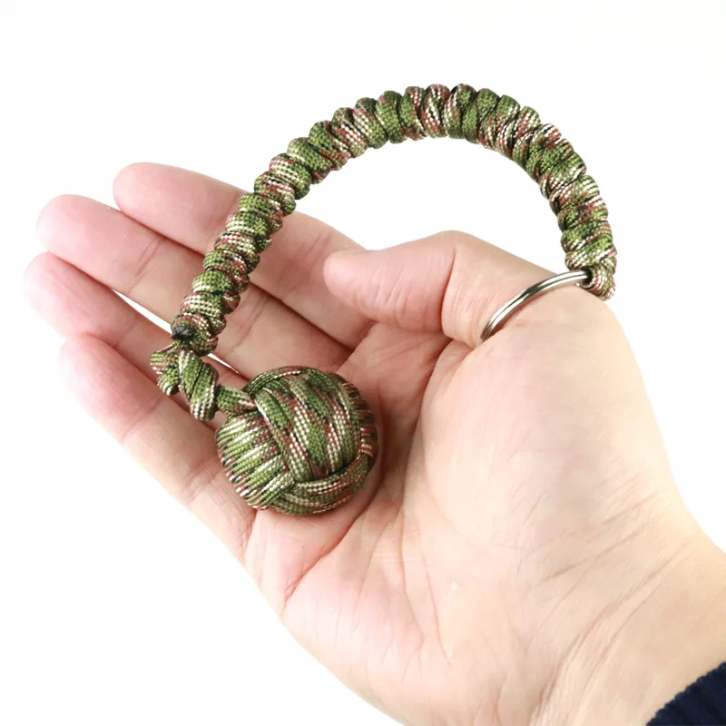 Hiking/Camping survival self defense 550 paracord monkey fist with steel ball