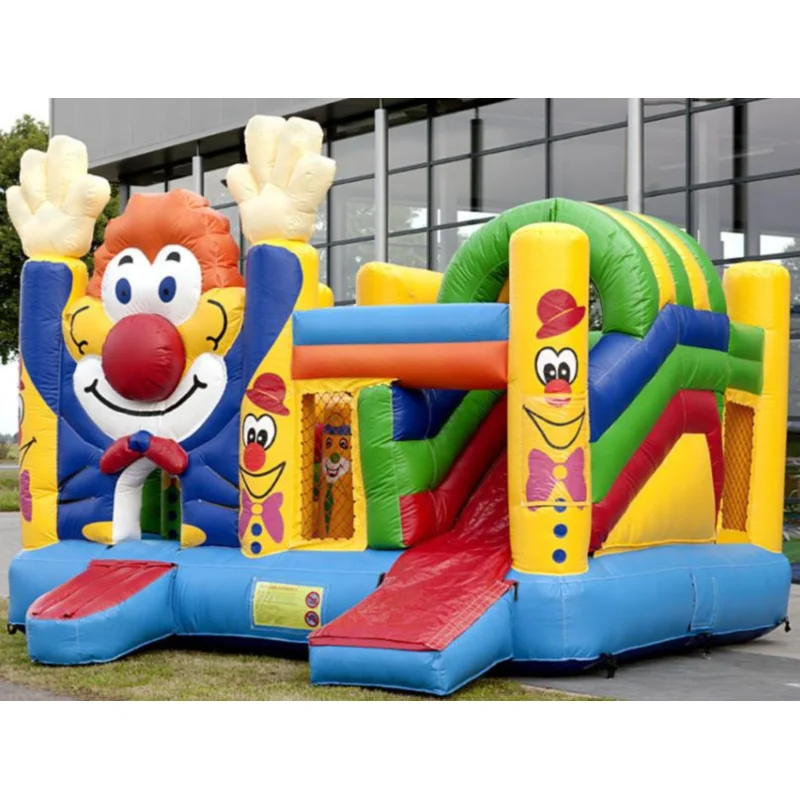 Customize size wholesale cheap price inflatable attraction clown inflatable bouncer combo bouncy castle for kids