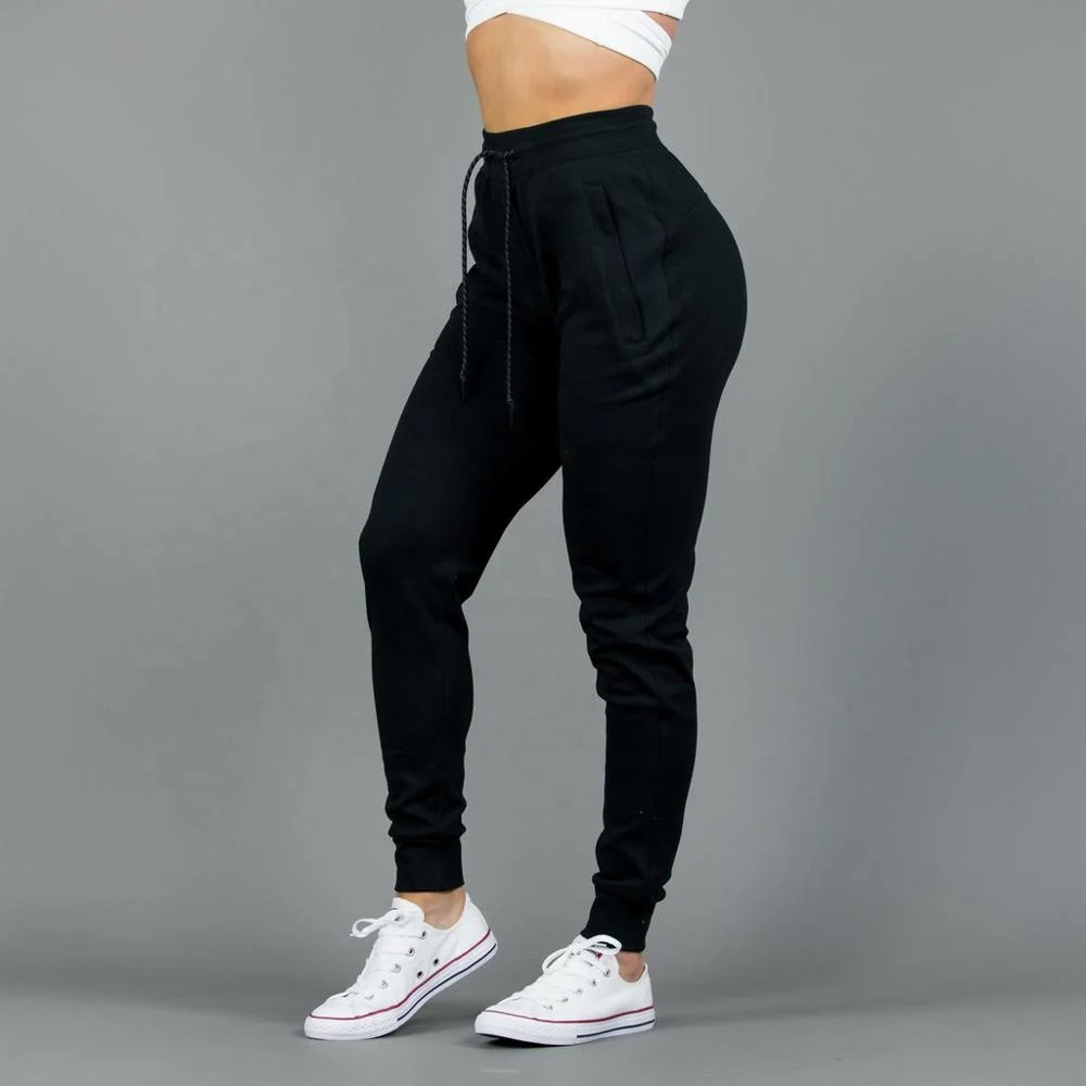 Custom Logo Women Breathable Cotton Workout Pink Fitness Slim Fit Side Pockets Sport Pants Jogger