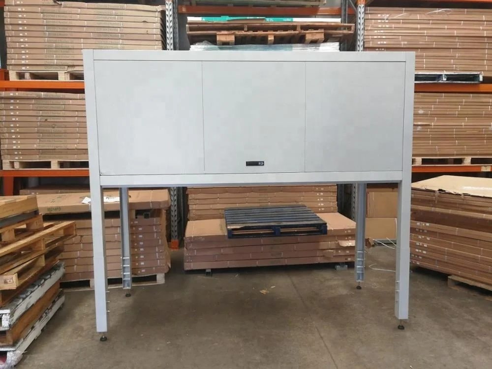 Heavy-Duty Stainless Steel Workbench with Tool Storage Cabinet Metal Workshop Garage Storage Unit Iron Construction