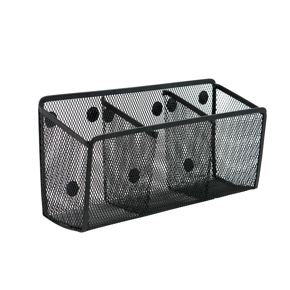 Magnetic Storage Mesh Marker Pen Holder with Compartments 3 Perfect for Whiteboard Refrigerator and Locker Accessories
