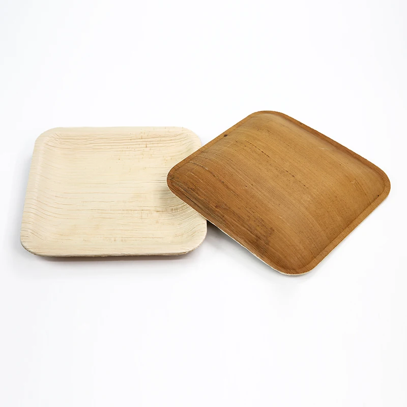 Eco disposable compostable 7 10 12 inch areca palm leaf food plates
