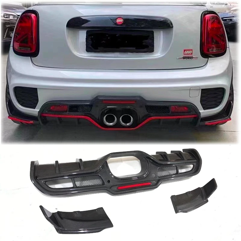 Для Mini F56 F57 Cooper JCW из углеродного волокна задний бампер для бампера Диффузор Для F56 Комплект кузова спойлер