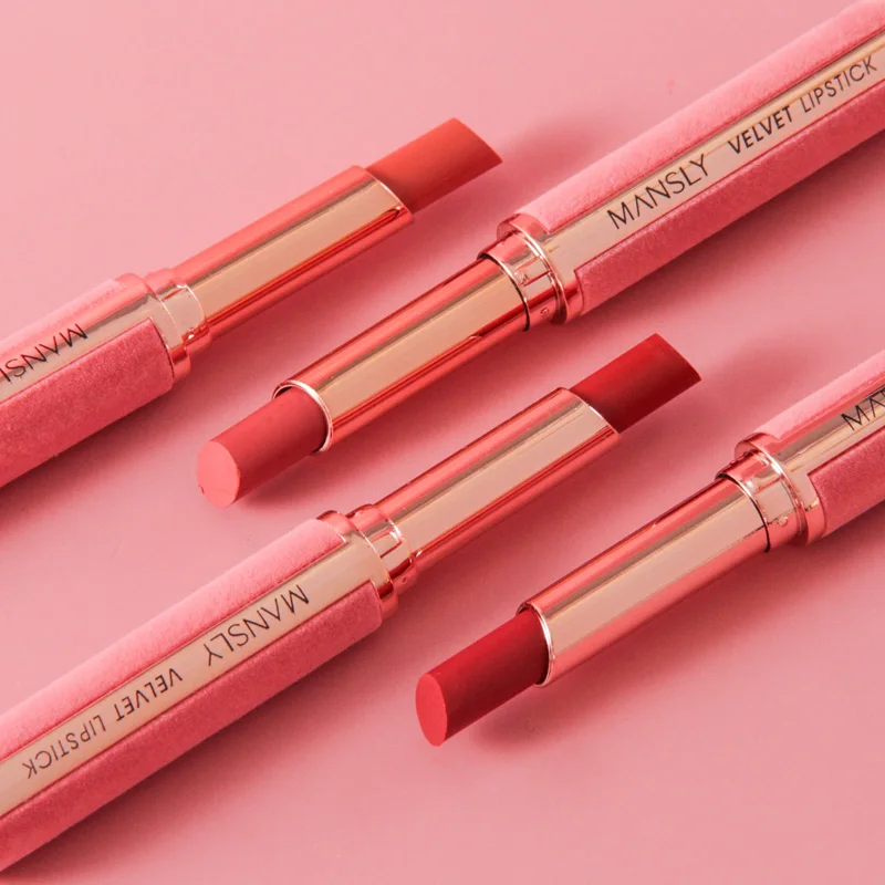 Wholesale Korean 6 Colors Leather Golden Lipstick Tube Rose Nude Matte Lipstick Set