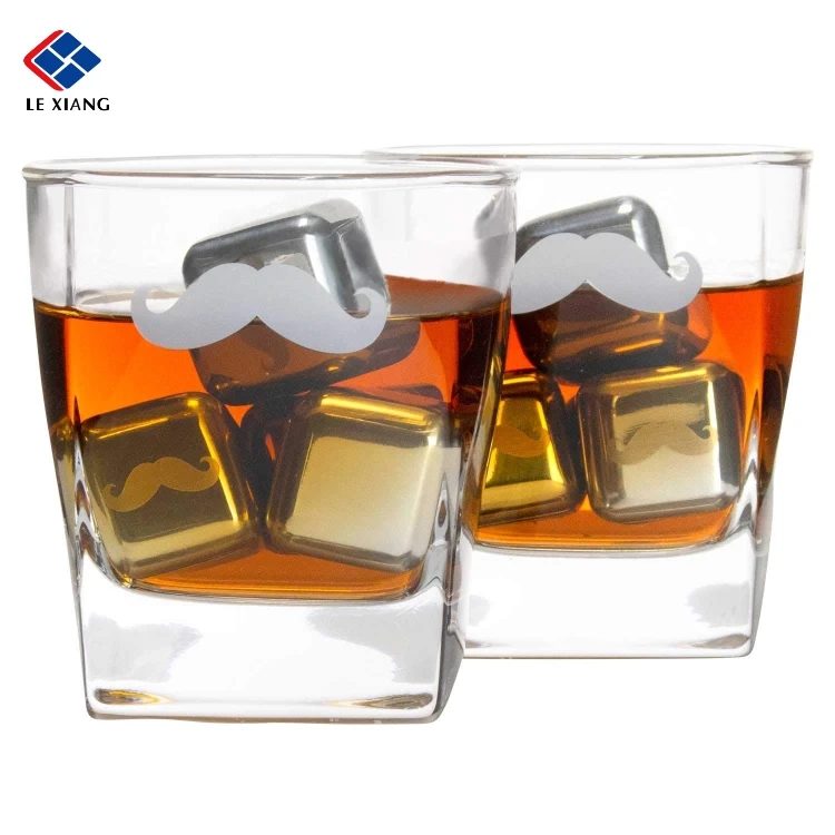 
2021 new product 6 Pcs Flower Petal Shaped Stainless Steel Ice Cooling Cubes Whiskey Beverage Chilling Rock Stones Gift Set 