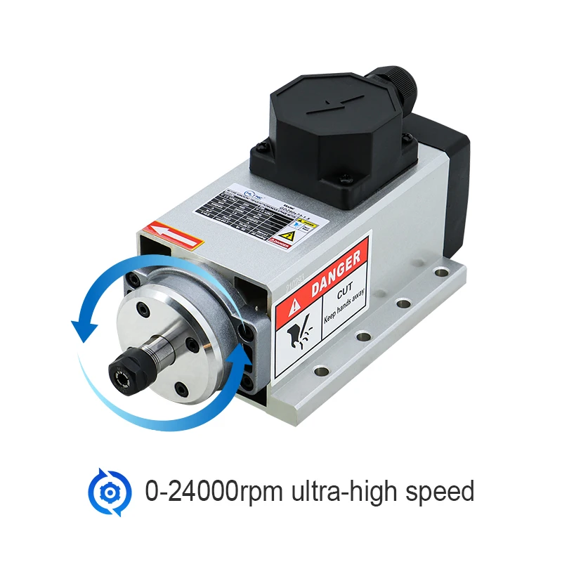 Шпиндель с воздушным охлаждением двигатель 220v 2.2kw ER20 квт. шпиндель 4 подшипниками квадратный 24000 об/мин HY инвертор частотно-регулируемым приводом наборы для фрезерного станка