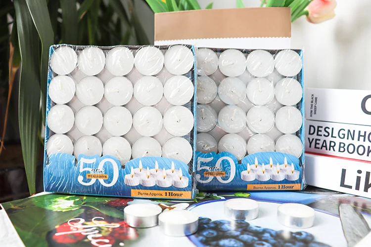 Wholesale Tealight Candle Customize Mini 1hour Burning Paraffin Candle Or Plam Wax White Tea Light Candle