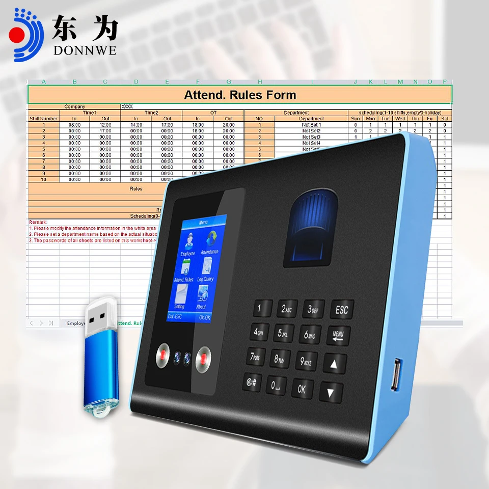 Hot sale Safety Biometric Face Recognize Fingerprint Time Recording Machine Efficient and fast Time Attendance FA01