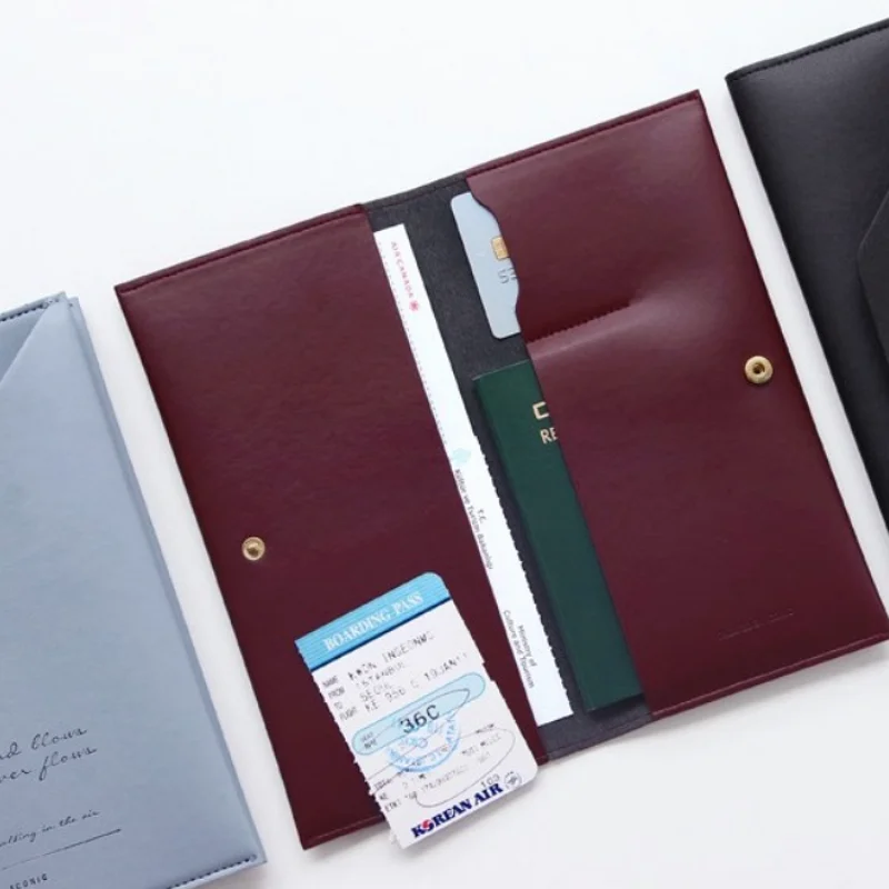 Stock Travel Passport Holder Passport Case Leather Passport Cover Card Women Wallet Bag