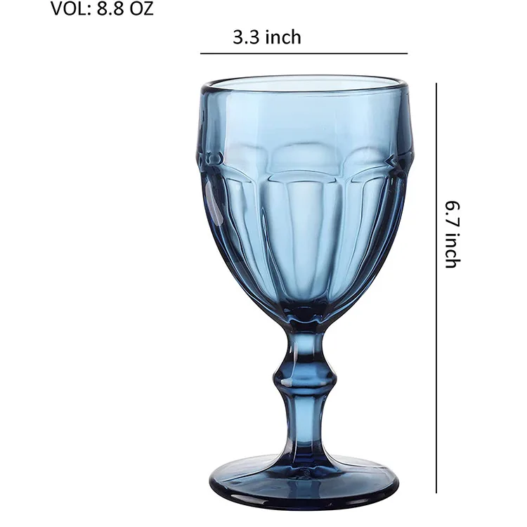 Amazon hot selling bar accessories blue wine tumbler wholesale antique whiskey glass vintage wine glasses for bars