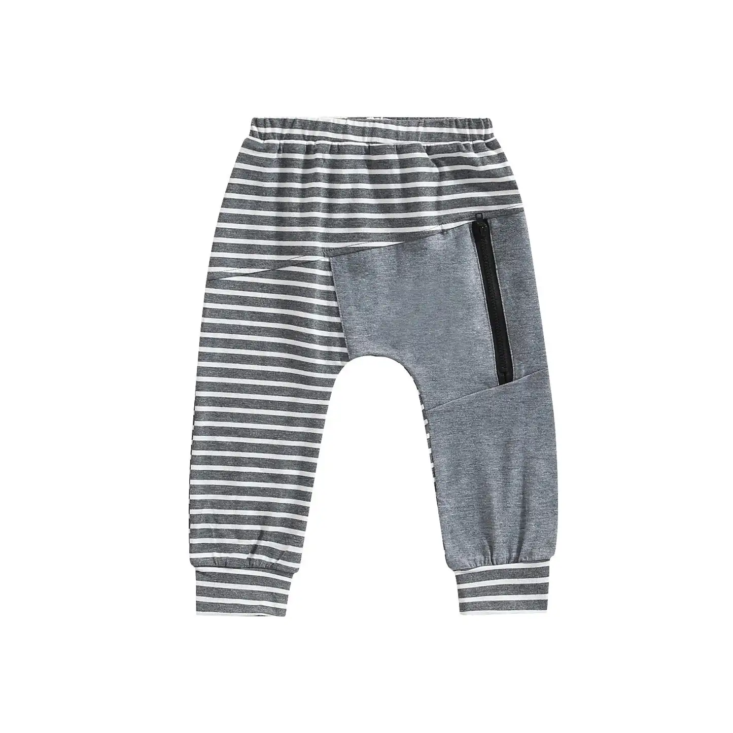 Newborn Baby Trousers Infant Long Pants Stripe Designs Cotton Clothes Quantity Custom Baby Unisex Zipper Toddler Harem Pants