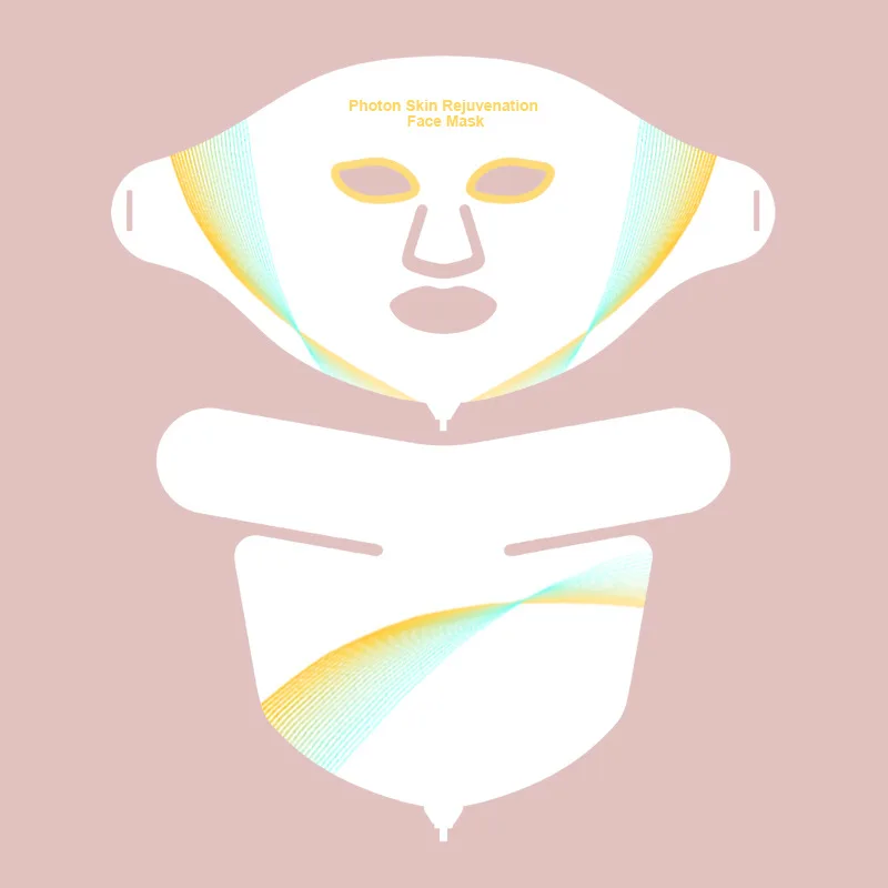 Home Use Beauty Device Portable Skin Rejuvenation PDT Photon 7 Color Led Silicone Facial Mask