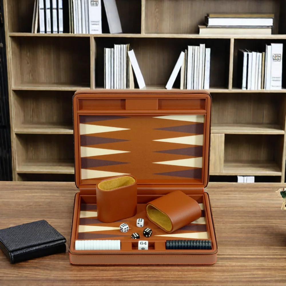 Outdoor Game 9 Inch Travel Backgammon Set with Magnet Checkers