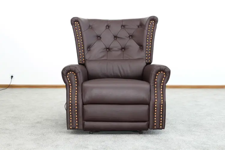 Massage Manual Electric Sofa Living Room Furniture Professional Supplier Swivel Glider Chair Brown Leather Recliner Chairs