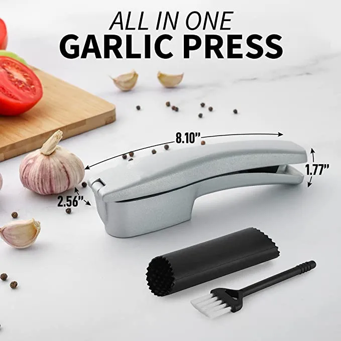 Double Garlic Press Multifunctional 2 In 1 Ginger Garlic Press Slicer With Accessories