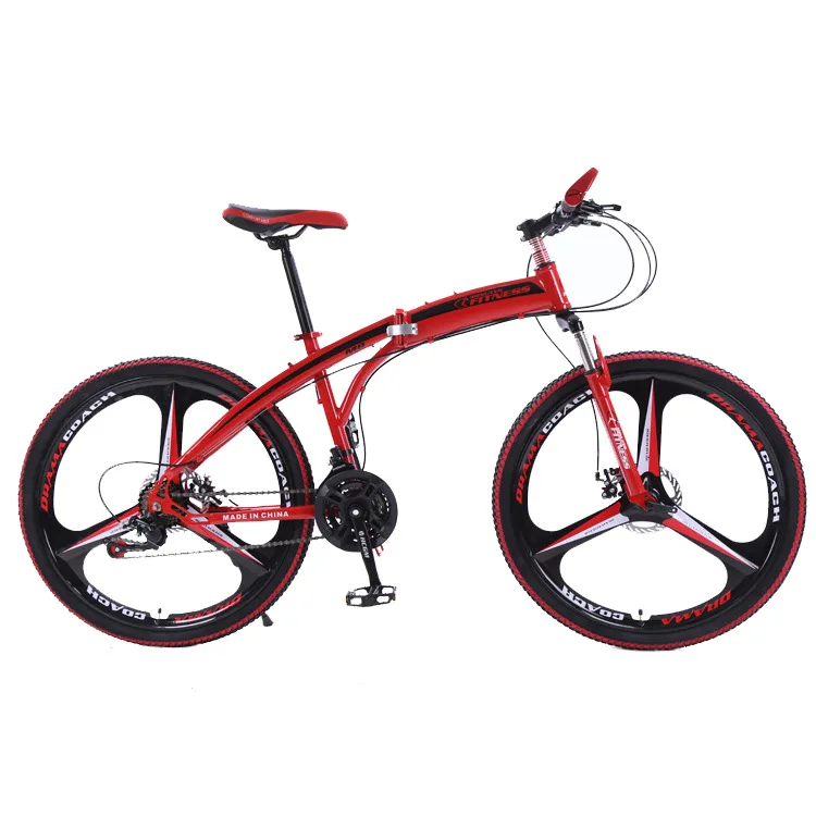 Manufacturers wholesale export custom LOGO folding shock absorption mountain bike three knife wheel 20/24/26 inch bike