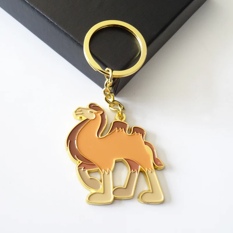 Hot sale custom Camel animal shape metal keychain with your personal design