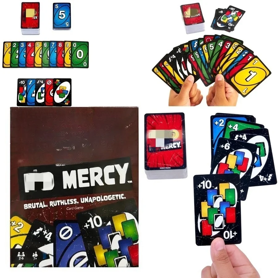 Hot selling 168 Pcs Board Games UNOs Card Game Show Em No Mercy Table Game Playing Cards for Adults Kid One no mercy