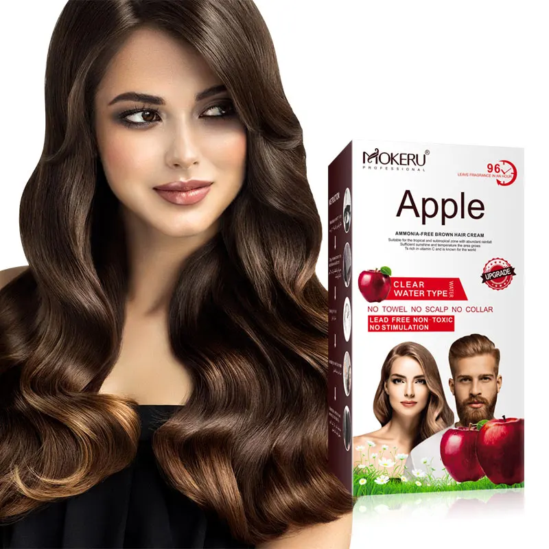 Apple healthy  hair color cream ammonia free permanent or magic 5 minutes hair dye for man OEM Customized apple colour 96