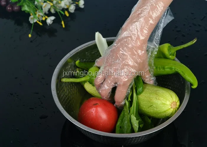 HDPE Poly Civilian Clear Food Grade&CE Certified Transparent Kitchen Food Disposable Gloves