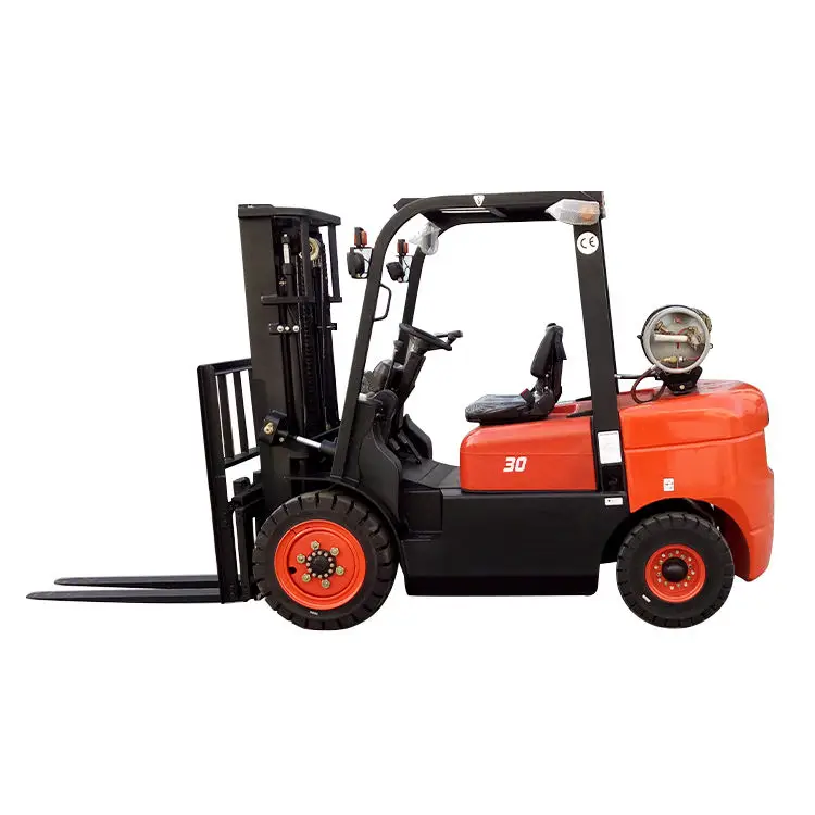 CPQYD30 3Ton Liquefied Petroleum Gas Forklift Equipped With Nissan Engine And Side Moving Solid Tires