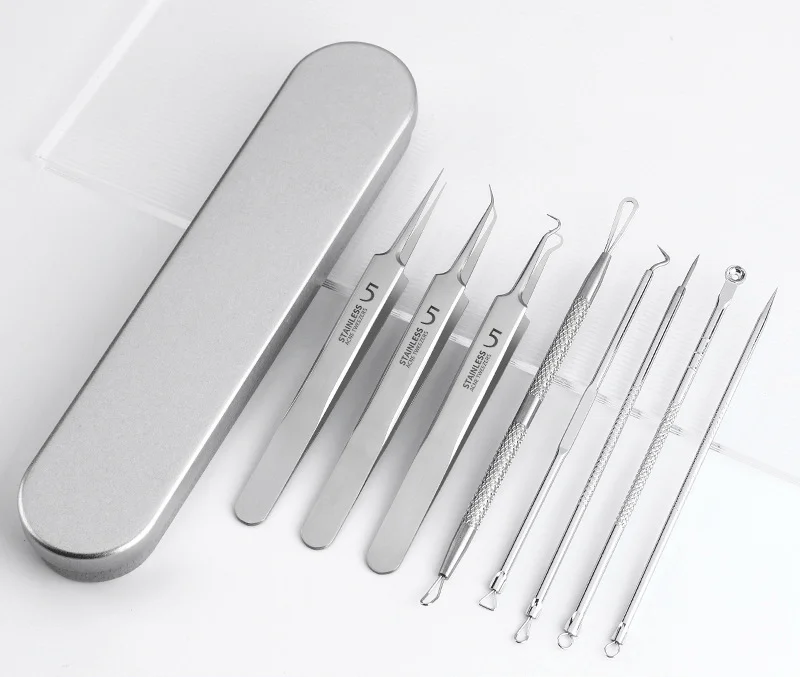 Factory Sale Stainless Steel High Quality Acne Needle Pimple Removal Facial Care Pointed Tip Blackhead Removal Kits