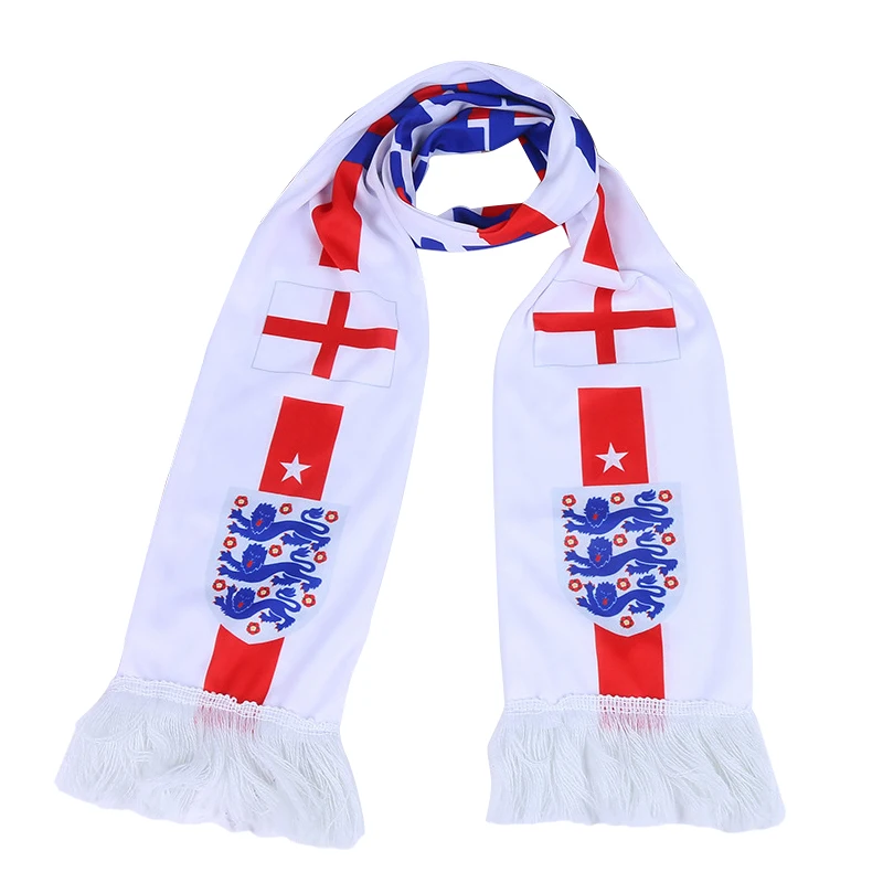 Digital printing scarf Custom Fans Cheer Cheap knitted Polyester Football fans  Custom Designed Outdoor Soccer Scarf