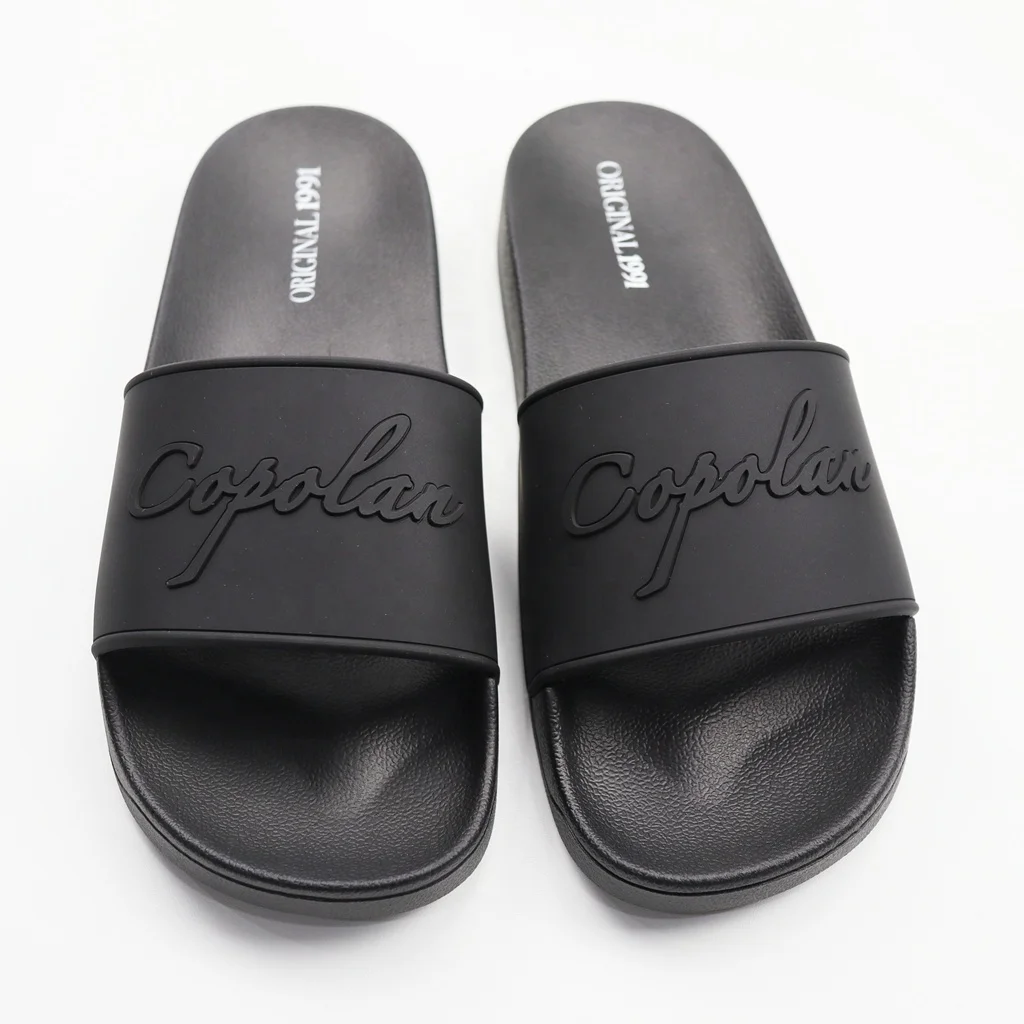 luxury rubber sole custom sliders women, summer slip on unisex custom logo slides footwear sandals men with logo