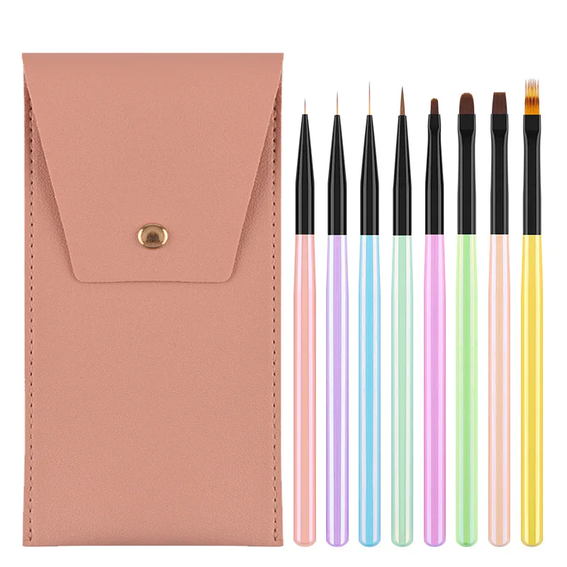 Colorful Nails Brush Nails For DIY Design Hulu Handle Pull Wire Pen Phototherapy Color Drawing Pen Nail Supplies Professionals