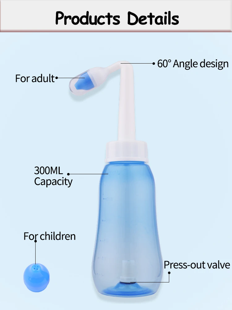 Adults Children 300ml Neti Pot Nose Wash Bottle Sinus Rinse Nasal from SZ Yeajibao