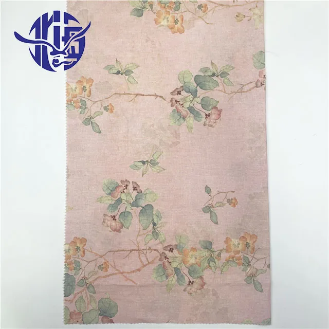 Linen rayon fabric elegant print linen dress soft shirt clothing viscose custom