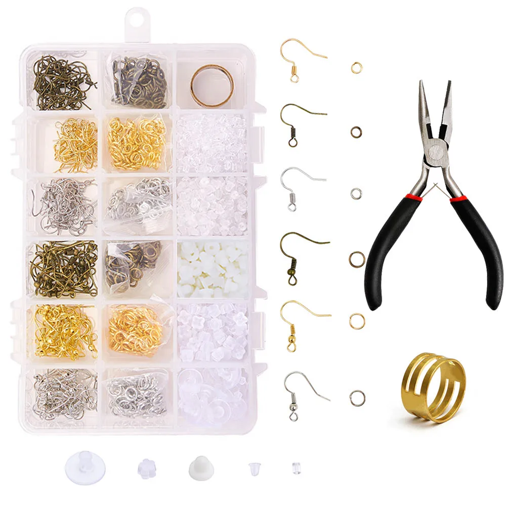 Jewelry Making Kits DIY Handmade Earrings Hooks Bullet Stoppers Jewelry Findings Accessories Kit Jewelry Findings Set Supplies