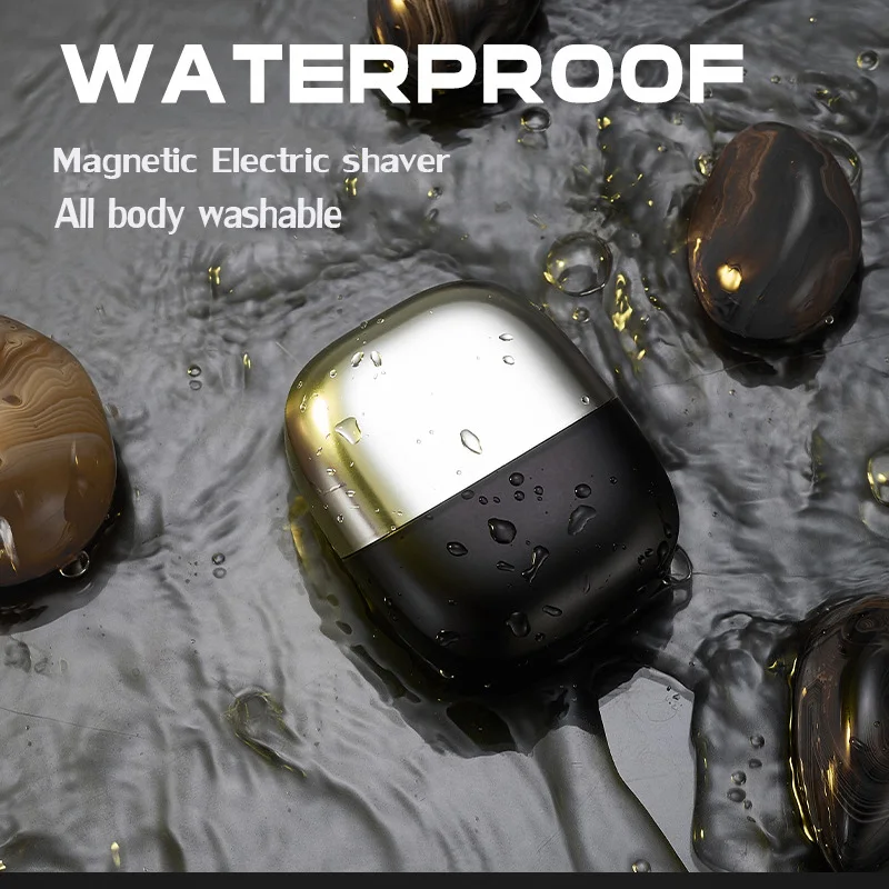 MRY Pocket Portable Magnetic Shaving Machine Portable Rotary Shaver Magnetic Shaving Head Mini Razor for Shaving Face