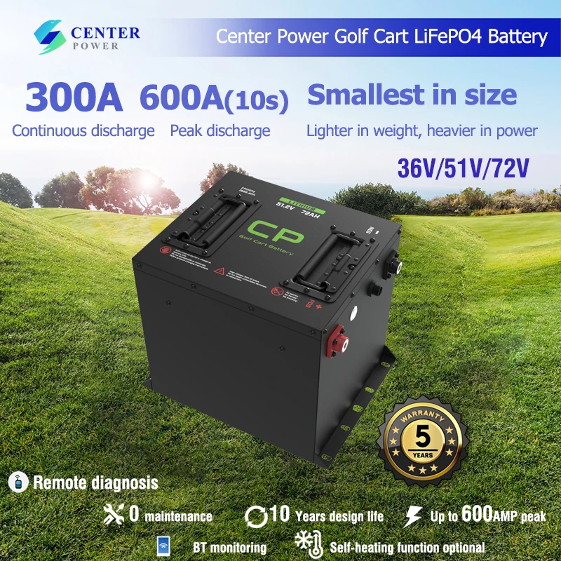 Center Power OEM ODM Maintenance 36v 48v 72v 55ah 72ah 105ah 160ah Lithium Ion battery Lifepo4 Golf Cart Batteries
