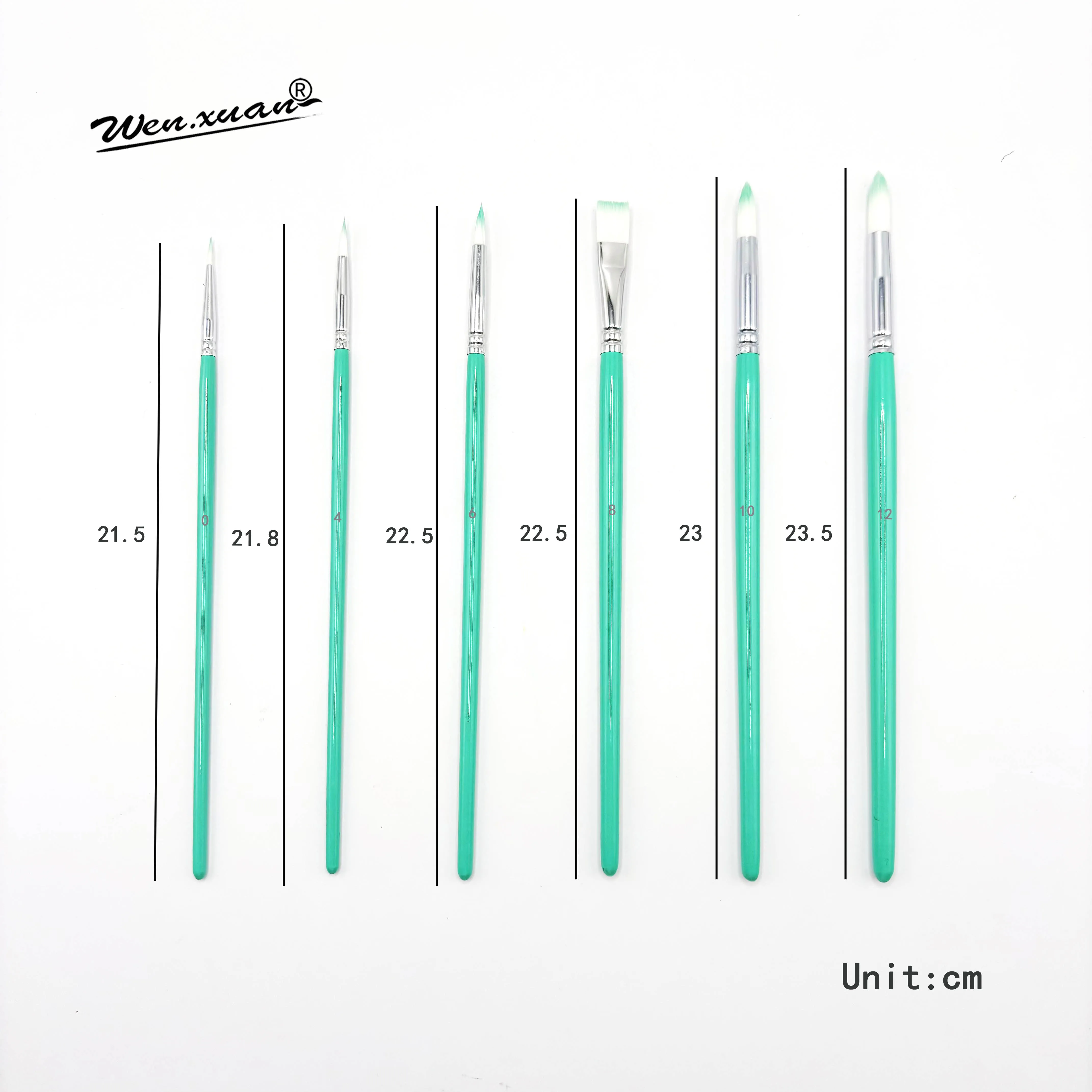 6-Piece High Quality Brush With Gloss Paint Synthetic Nylon Hair Paint Brush Set for Acrylic Drawing Brush