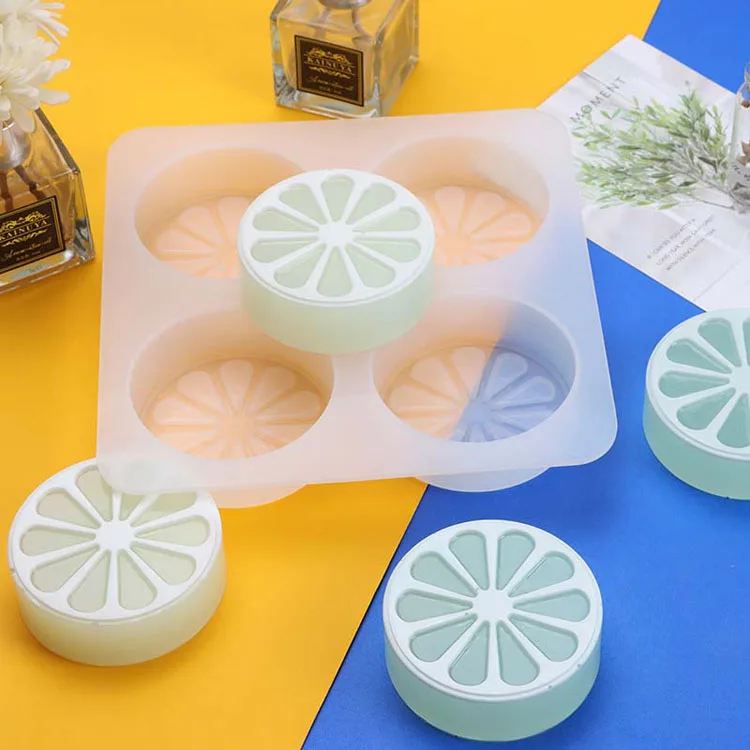 New round orange lemon designed lemon silicone mold for cake handmade soaps making