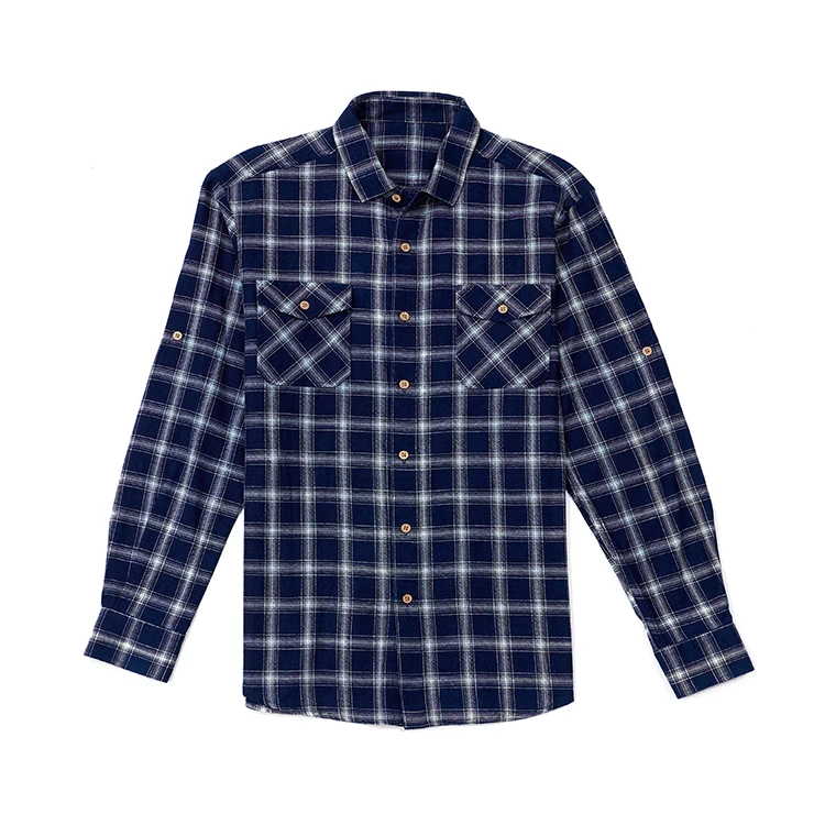 OEM mens plaid shirts long sleeve man casual lumberjack regular fit button down flannel shirts