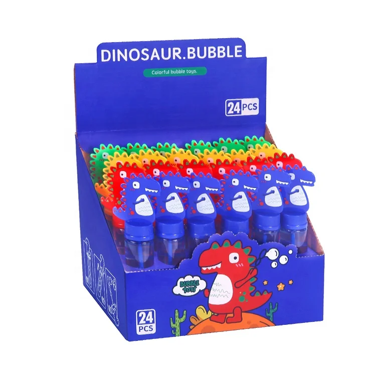 Kids summer outdoor toy Cartoon mini dinosaur bubble wands colorful animals bubble toys