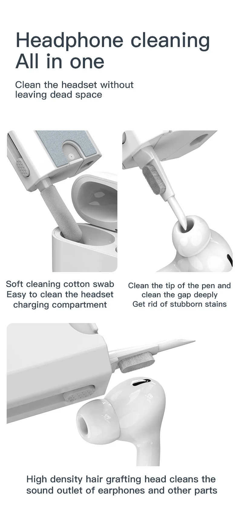 2024 Multifunctional Keyboard Cleaning Brush Set Phone Screen Cleaner for Airpod Earphones Cleaning Tool