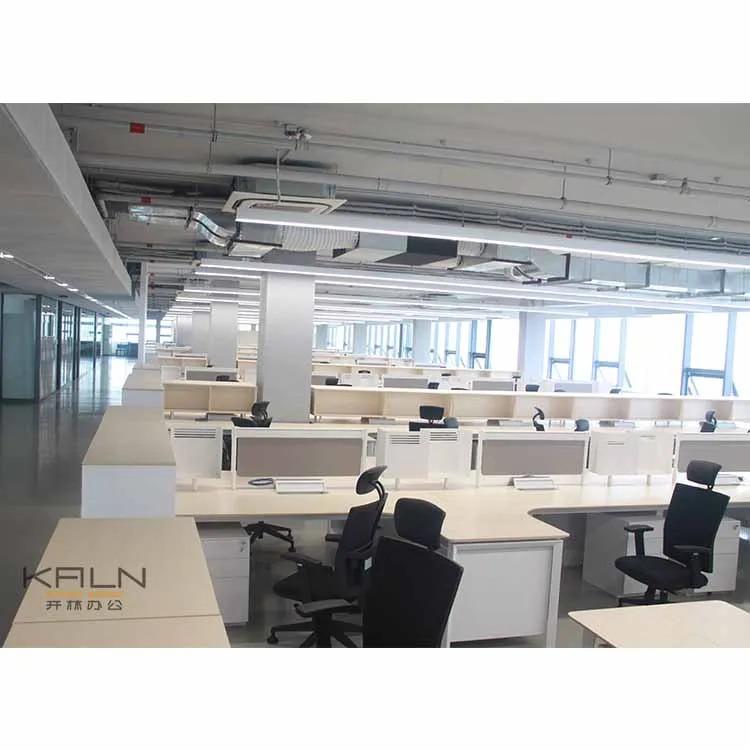 Good price 4 person cubicle desk modern design office furniture workstation customized green material with metal adjustable legs