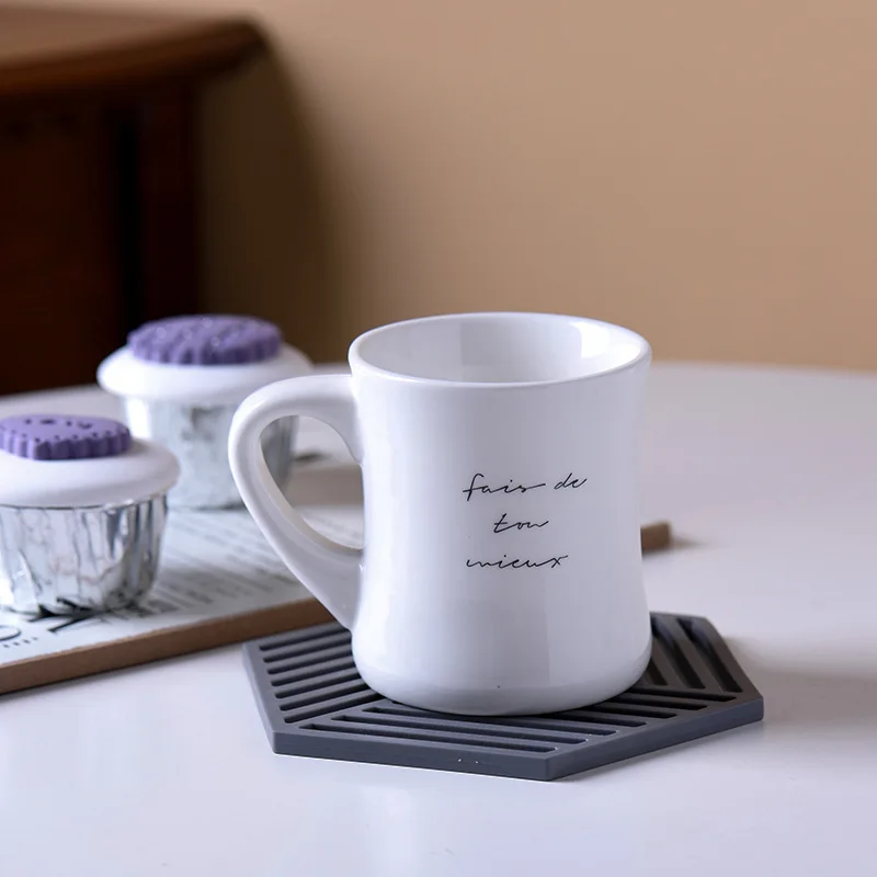 Classic White Porcelain Tea Cup Minimalist Korean Ceramic Pottery Coffee Cup