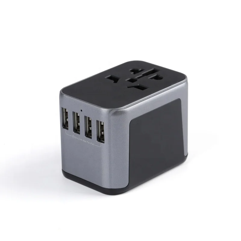 NEW!!! International Travel Adaptor EU AUS UK US Plug Socket Universal Fast Charger Global Travel Adapter With 4 Port USB