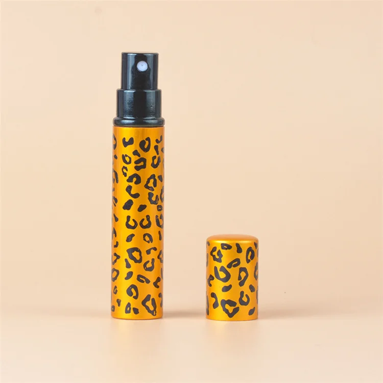 
8Ml Leopard Print Women Perfume Bottle Cylindrical Pattern Golden Perfume Bottle 