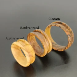 Environmental protection groove combination natural wood finger ring