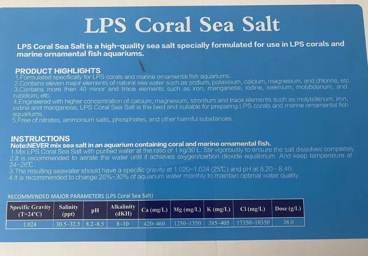 Yuehai 2024 New High Quality Material 20kg Coral Reef sea salt water MIX For Marine aquarium fish tank