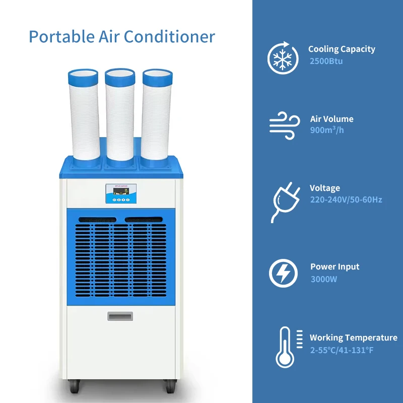 Rotary compressor 2Tons portable factory cooling air conditioner for industrial