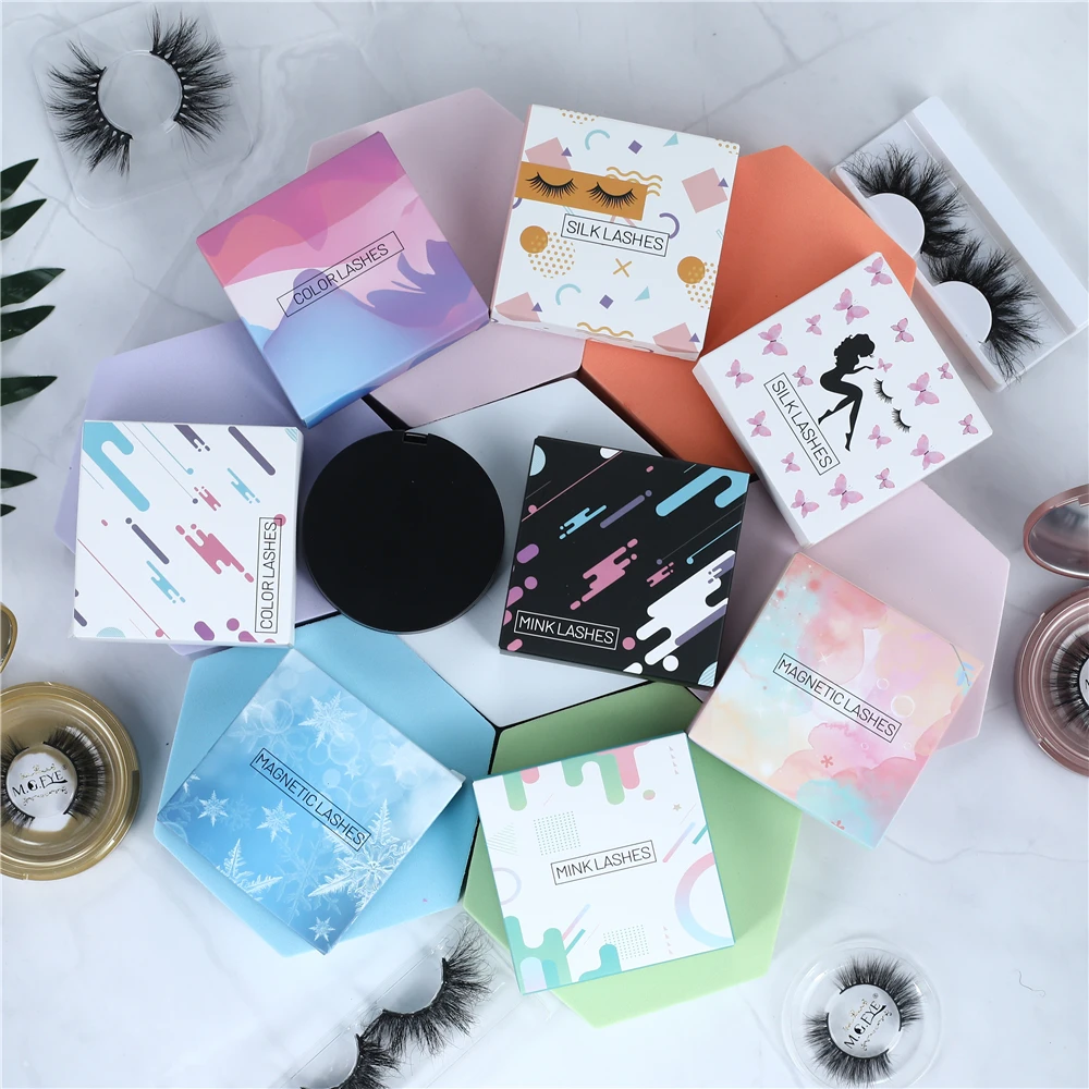 custom pink lash box Customize Your Own Eyelash Packaging Boxes and empty lash books packaging Mink Lashses with Packaging