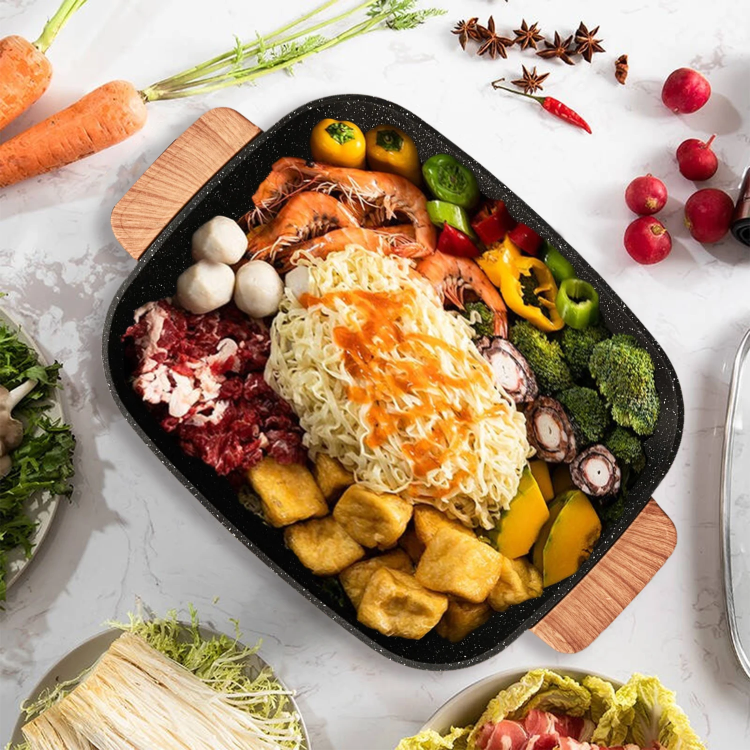 Large capacity Electric  hot pot multi  Purpose non-stick cooking pot set