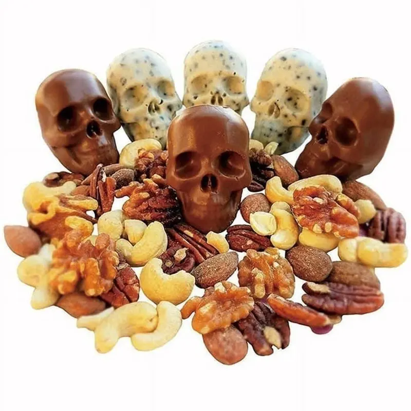 2024 New Arrivals Wholesale Custom Logo 3d Skull Ice Ball Silicone 4-Cavity Ice Cube Mold Tray Maker